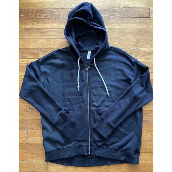 UNDER ARMOUR Black /Grey Full Zip Cotton Hoodie Mens sz M - Picture 2 of 9